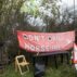 An environmental protection camp near the planned site for new oil wells at Horse Hill in Surrey, UK.