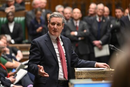 Keir Starmer speaking in British Parliament.