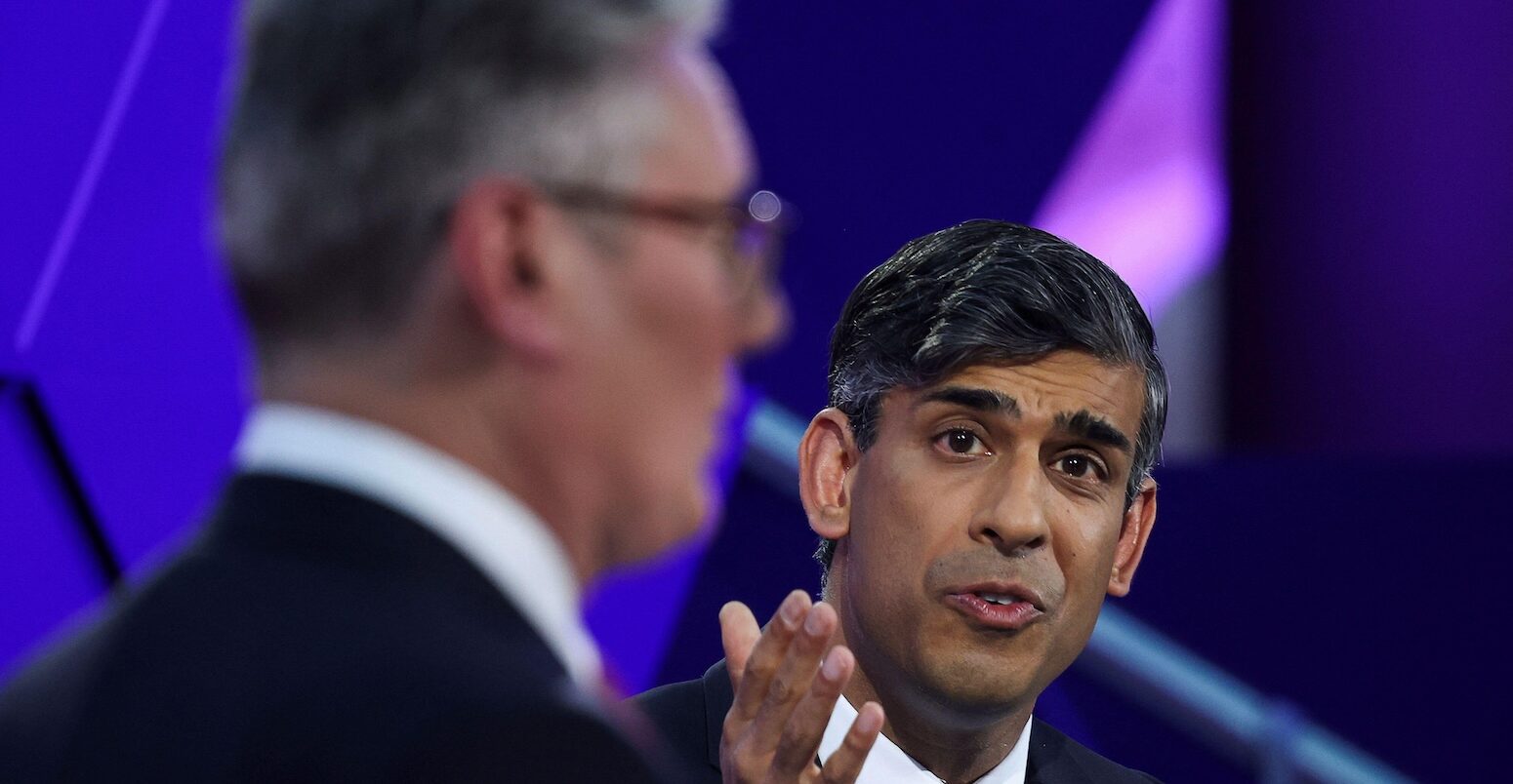 UK Prime Minister Rishi Sunak and Labour Party leader Keir Starmer debate at BBC.