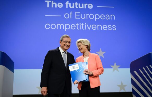 Ursula von der Leyen and Mario Draghi in Brussels, on 9 September 2024.