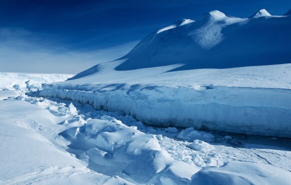 Riiser Larsen Ice Shelf in Weddell Sea, Antarctica.