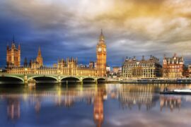 Big Ben and Houses of parliament, London, UK.