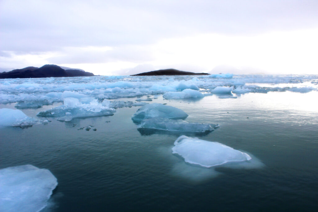 Debriefed captured image - ice in the Arctic.