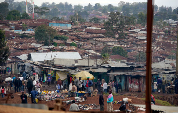 Kibera slum in Nairobi, Kenya