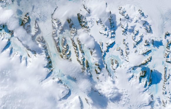 Melting on the Larson c ice shelf in Antarctica