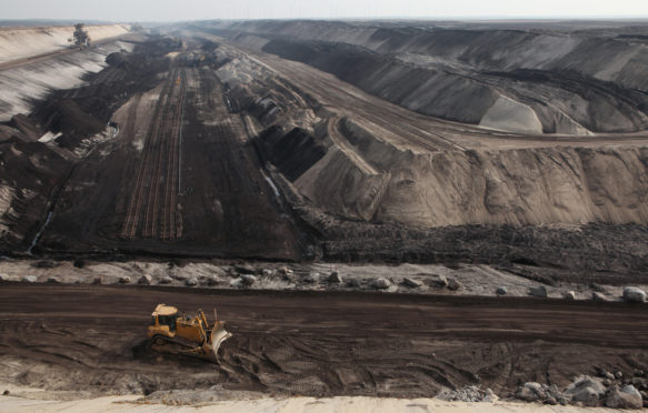 Open-pit coal mining at Cottbus Nord in Germany