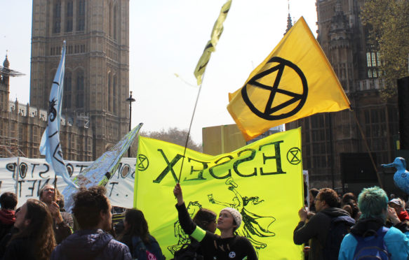 Extinction Rebellion protest, Parliament Square, London