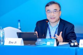 Prof Zou Ji at COP28, Dubai, UAE, 2023.