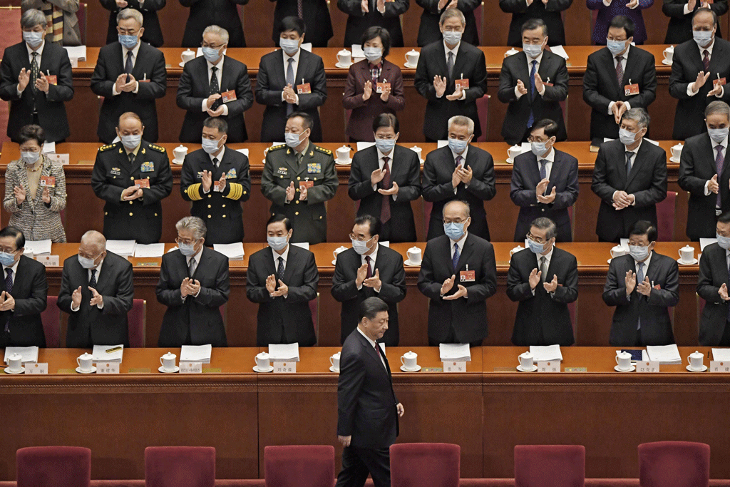 Chinese President Xi Jinping attends the opening ceremony of the National Peoples Congress at the Great Hall of the People in Beijing